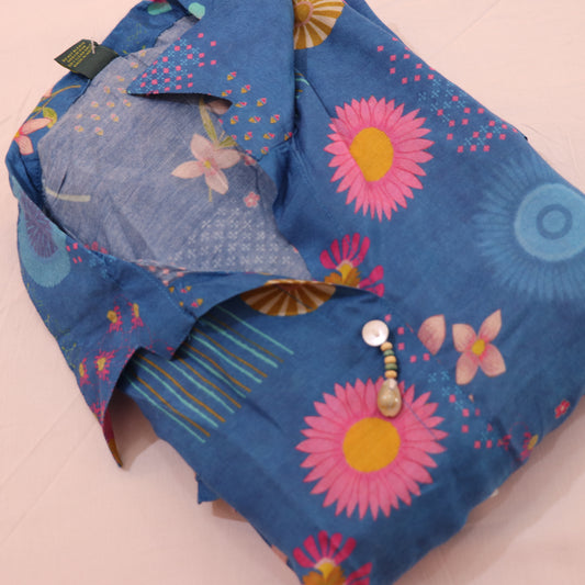 Short  Top  Blue  Colour - Vaishali Silks