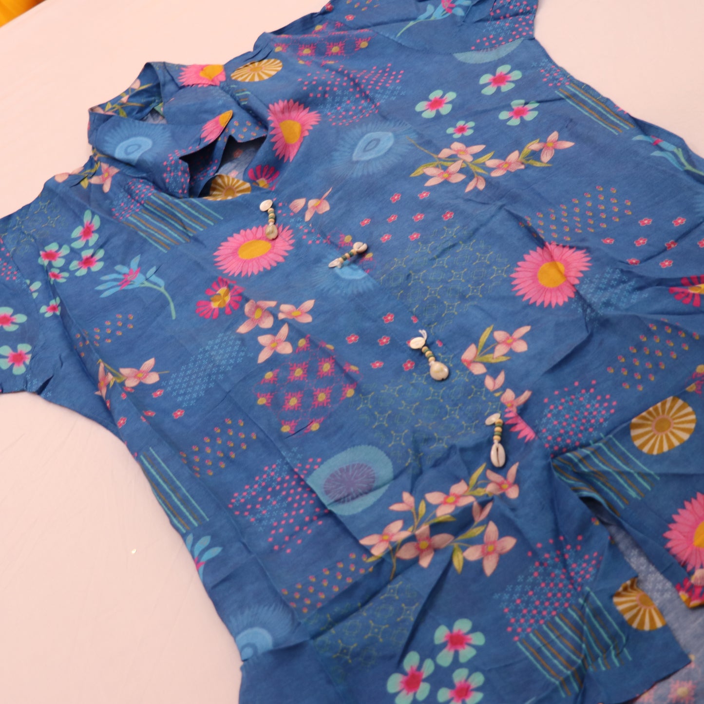 Short  Top  Blue  Colour - Vaishali Silks