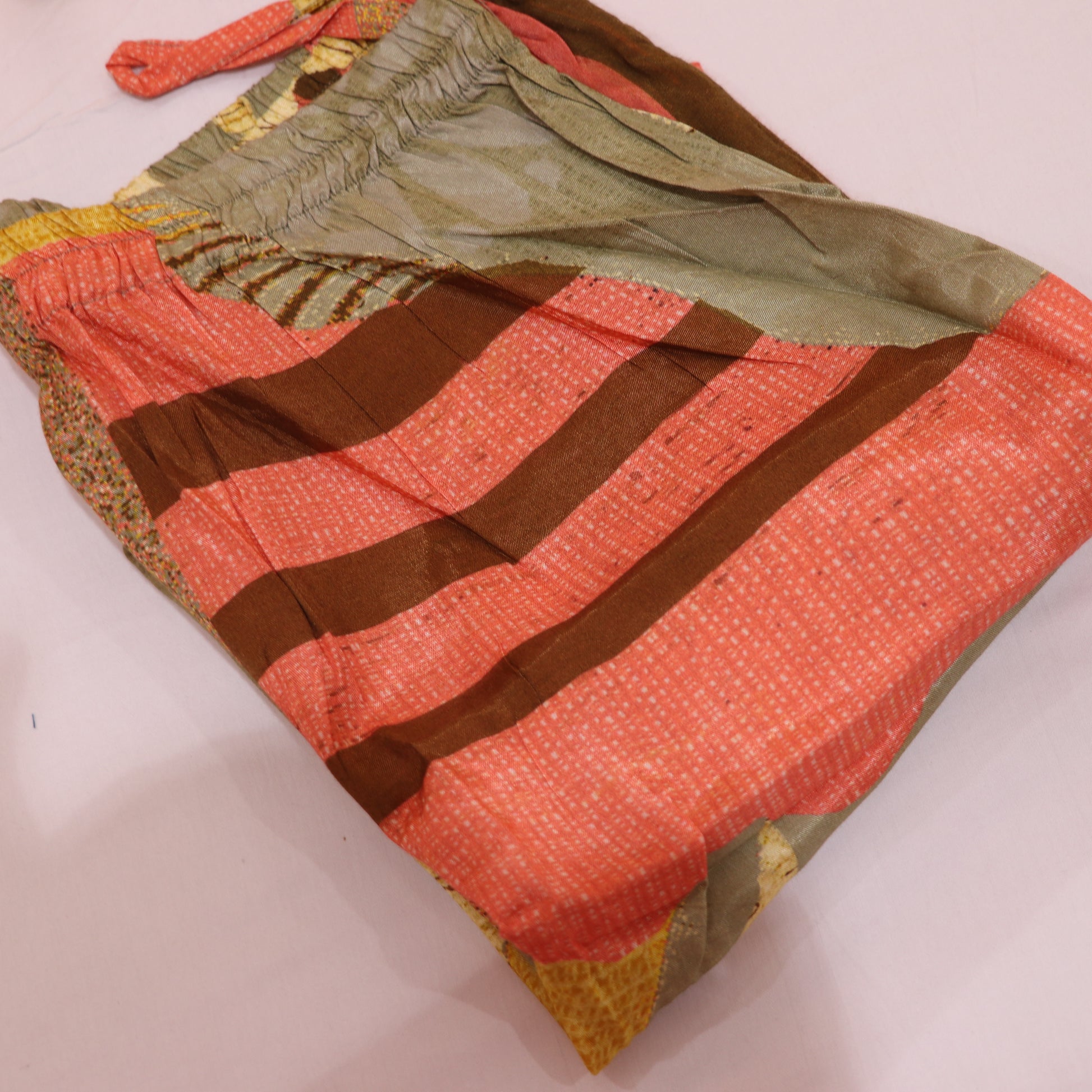 Short  Top  Green With Orange  Colour - Vaishali Silks