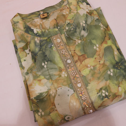 Short  Top  Green Colour - Vaishali Silks
