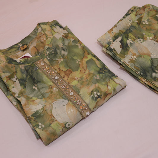 Short  Top  Green Colour - Vaishali Silks