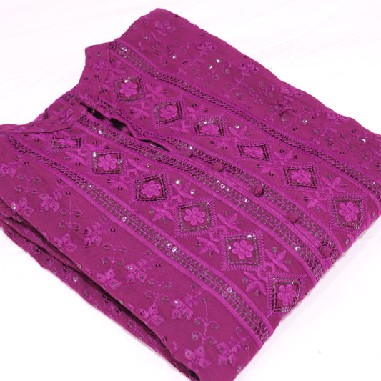 Sequence  Top Dark Purple Colour - Vaishali Silks