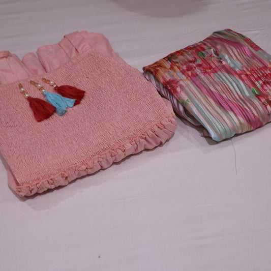 Court Model  Light Peach colour - Vaishali Silks