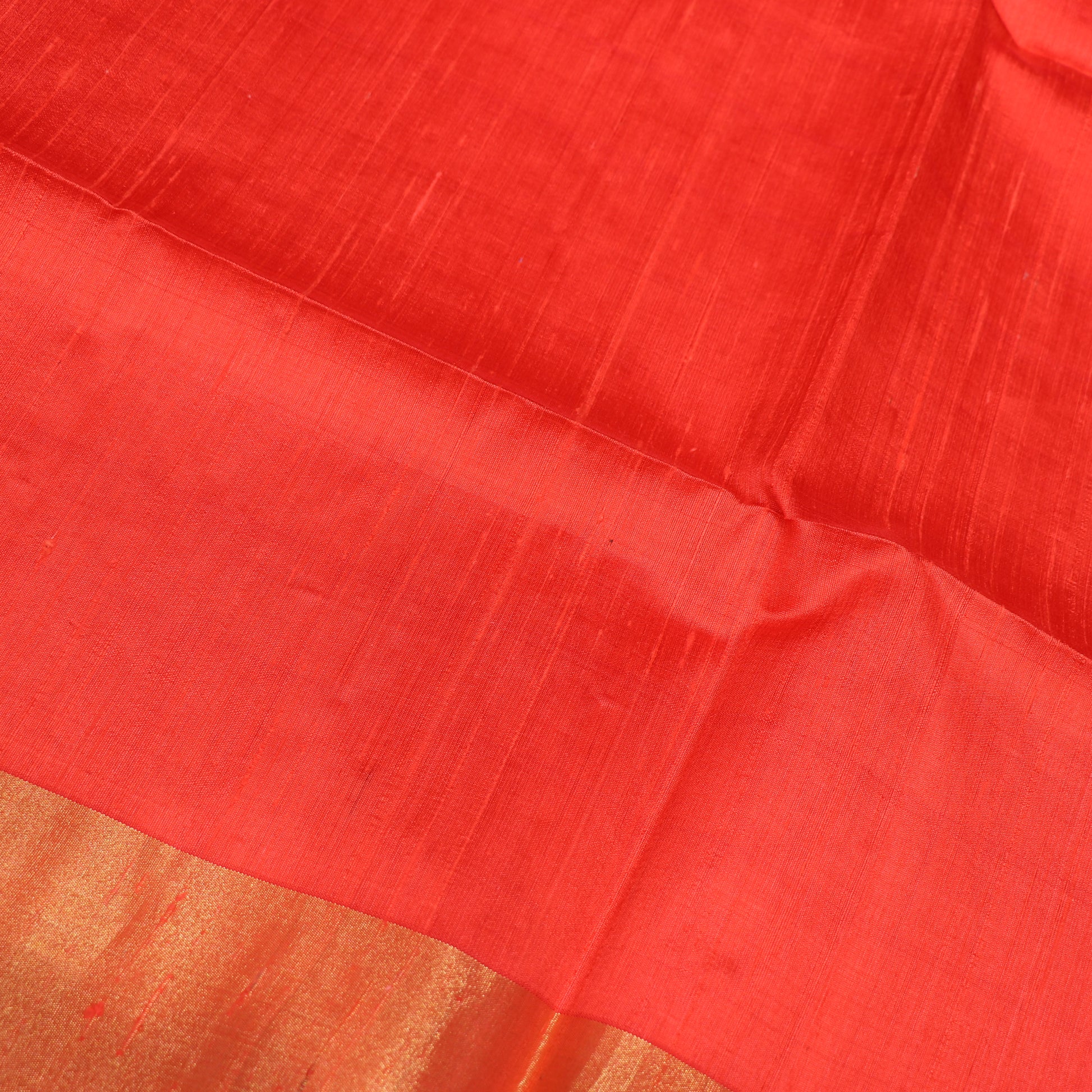 Raw  Silk  Orange  Colour - Vaishali Silks