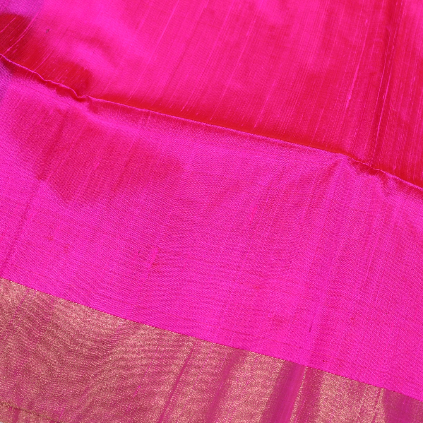 Raw Silk PInk  with Green  colour - Vaishali Silks