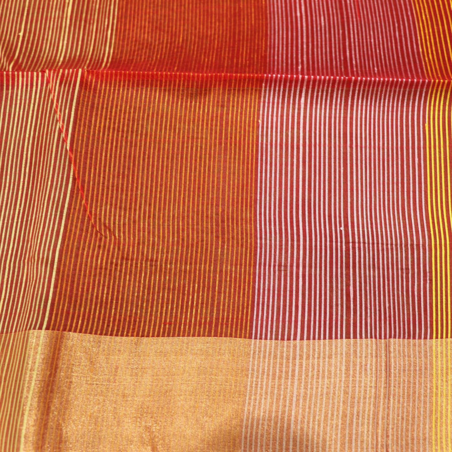 Raw Silk PInk  with Green  colour - Vaishali Silks