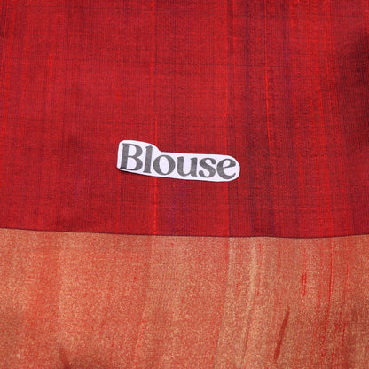 Raw Silk Blue With Orange  Colour - Vaishali Silks