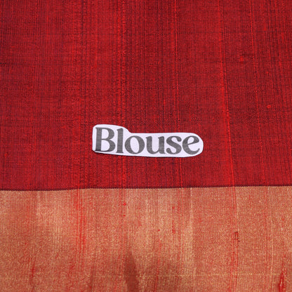 Raw Silk  Blue With Onange Colour - Vaishali Silks