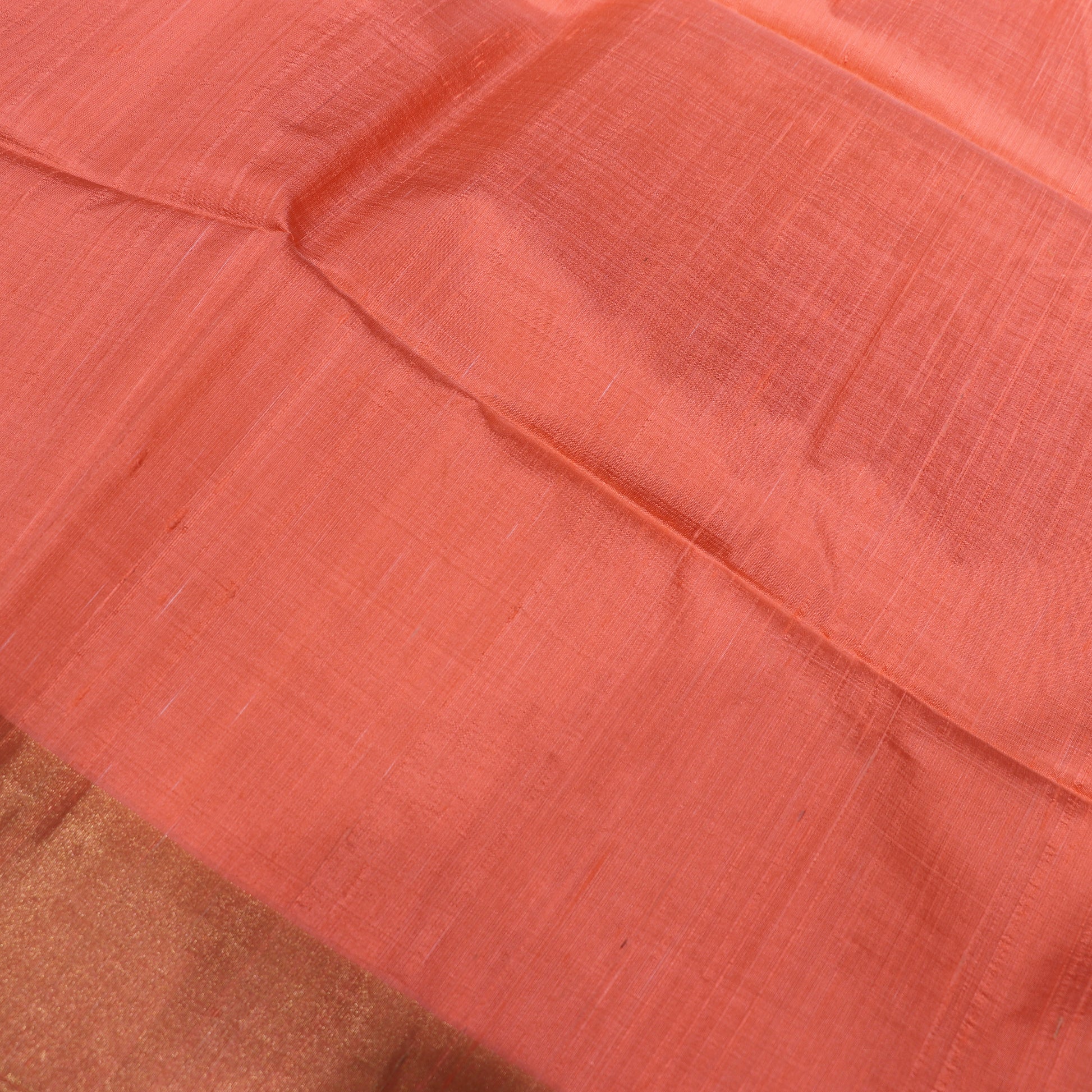 Raw Silk Peach With  Sky Blue Colour - Vaishali Silks