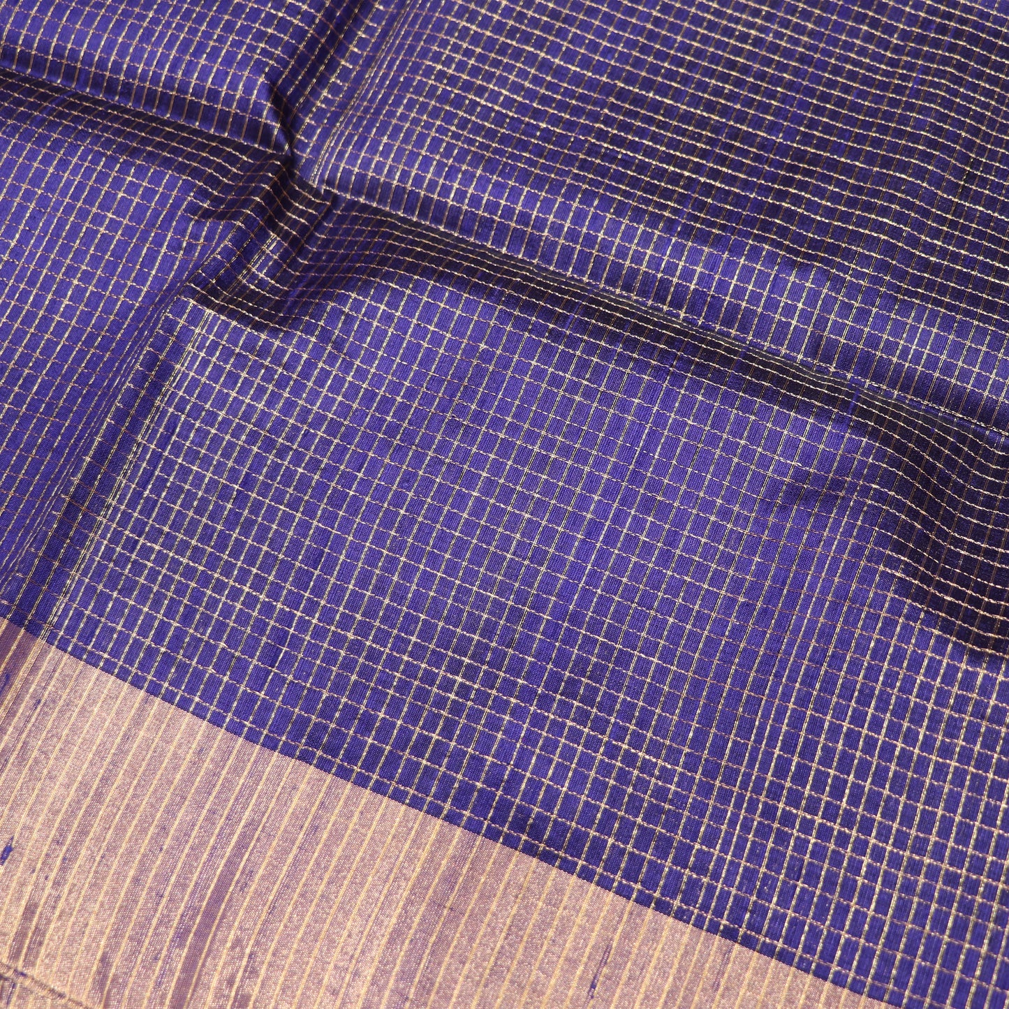 Raw Silk Blue  With  Pink Colour - Vaishali Silks