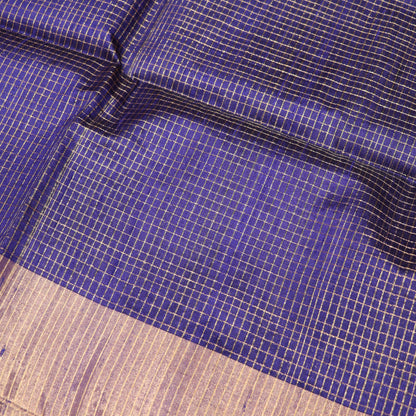 Raw Silk Blue  With  Pink Colour - Vaishali Silks