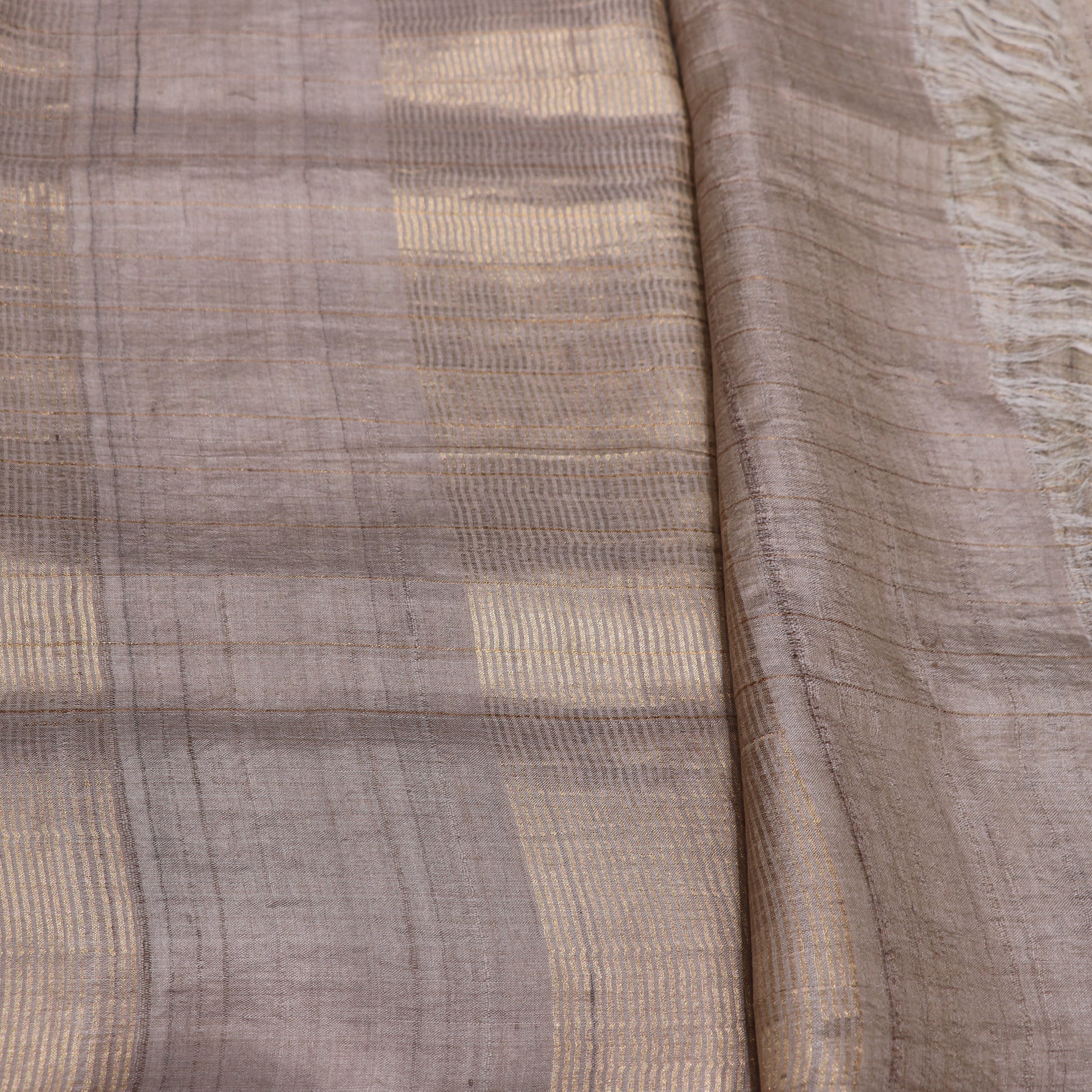 Tussar half  White Kalam kari Saree - Vaishali Silks