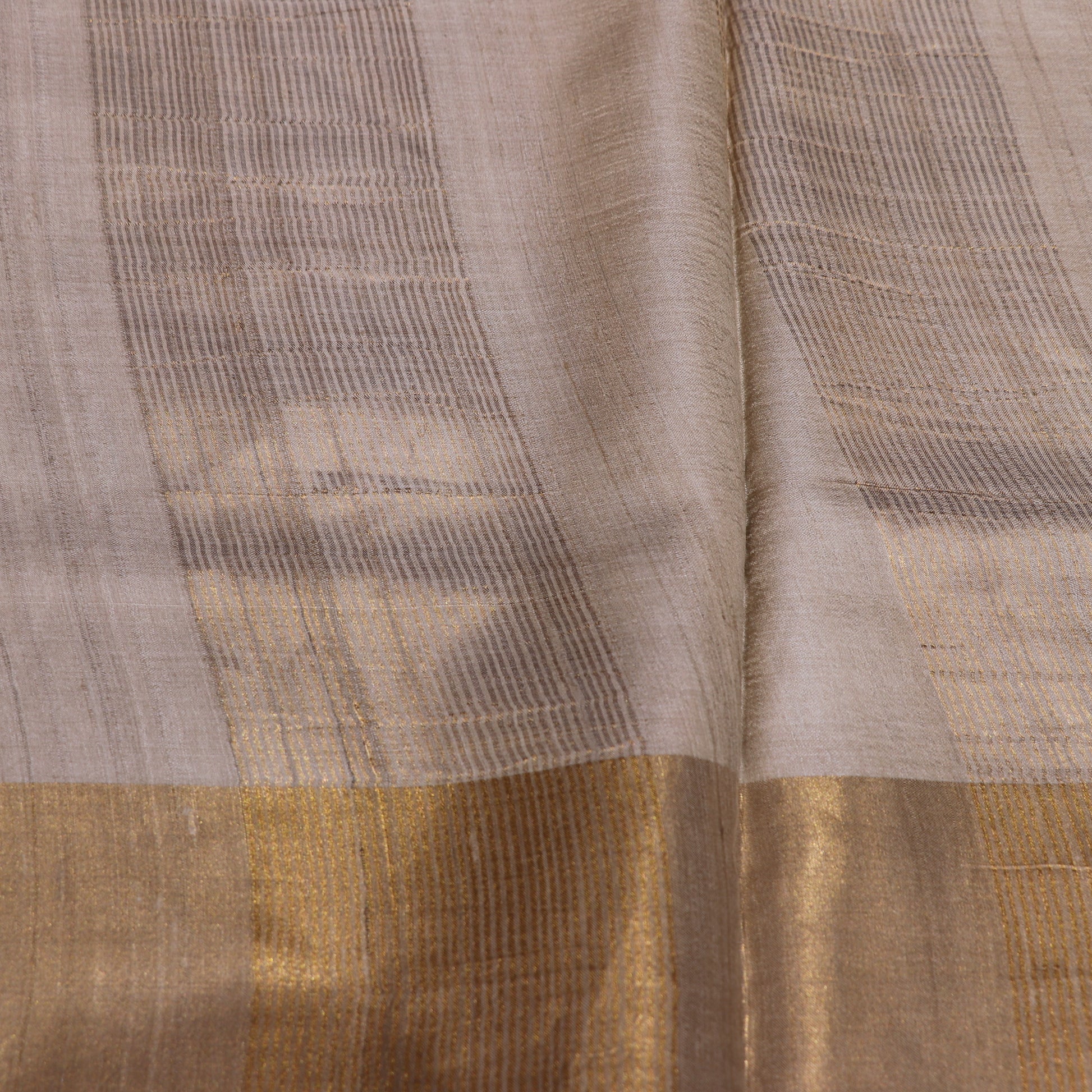 Tussar half  White Kalam  KariSaree - Vaishali Silks