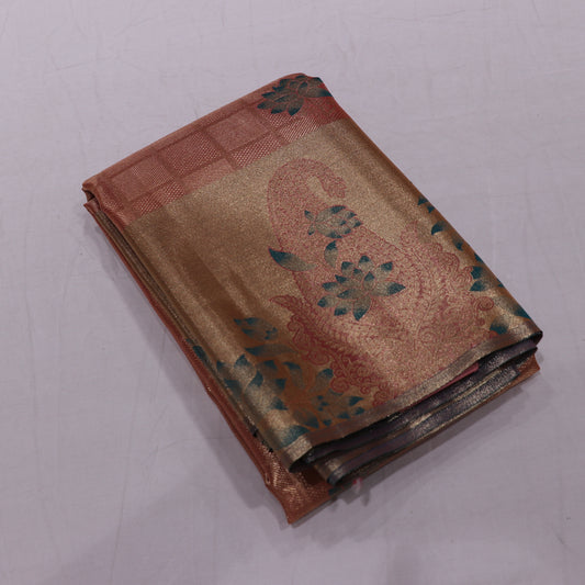 Tissue Saree  Peach  Colour - Vaishali Silks