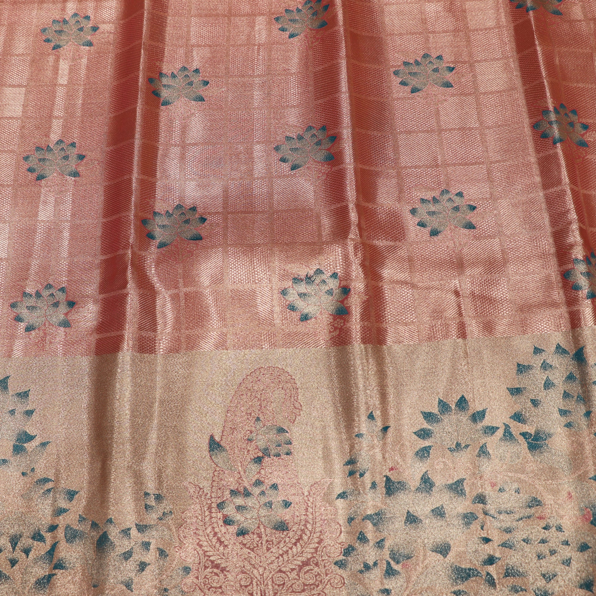 Tissue Saree  Peach  Colour - Vaishali Silks