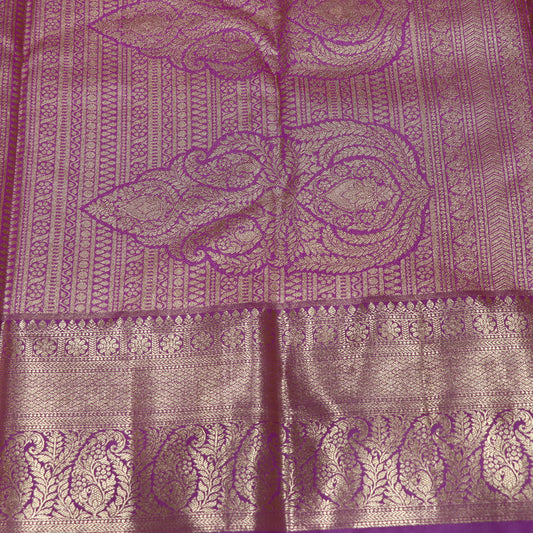 Tissue Saree peach with pink coiour - Vaishali Silks