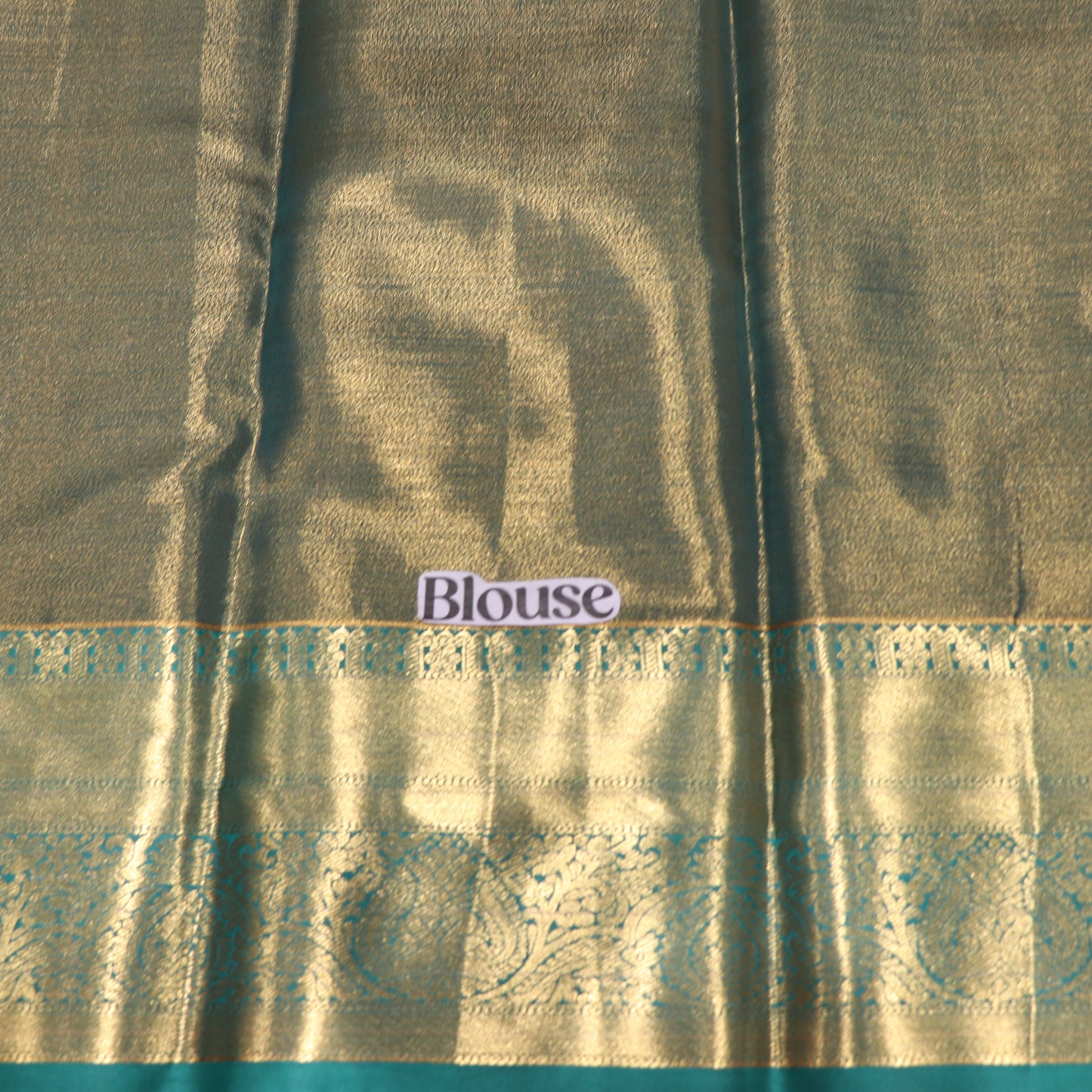 Tissue Saree  Peach With  Green Colour - Vaishali Silks