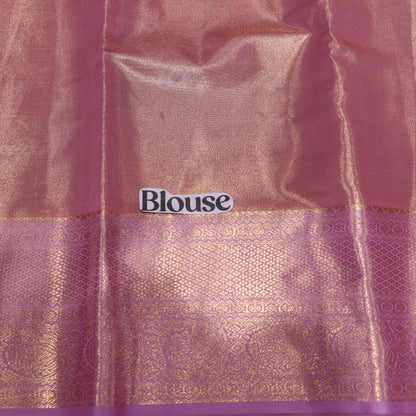 Tissue Saree  Green with  pink Colour - Vaishali Silks