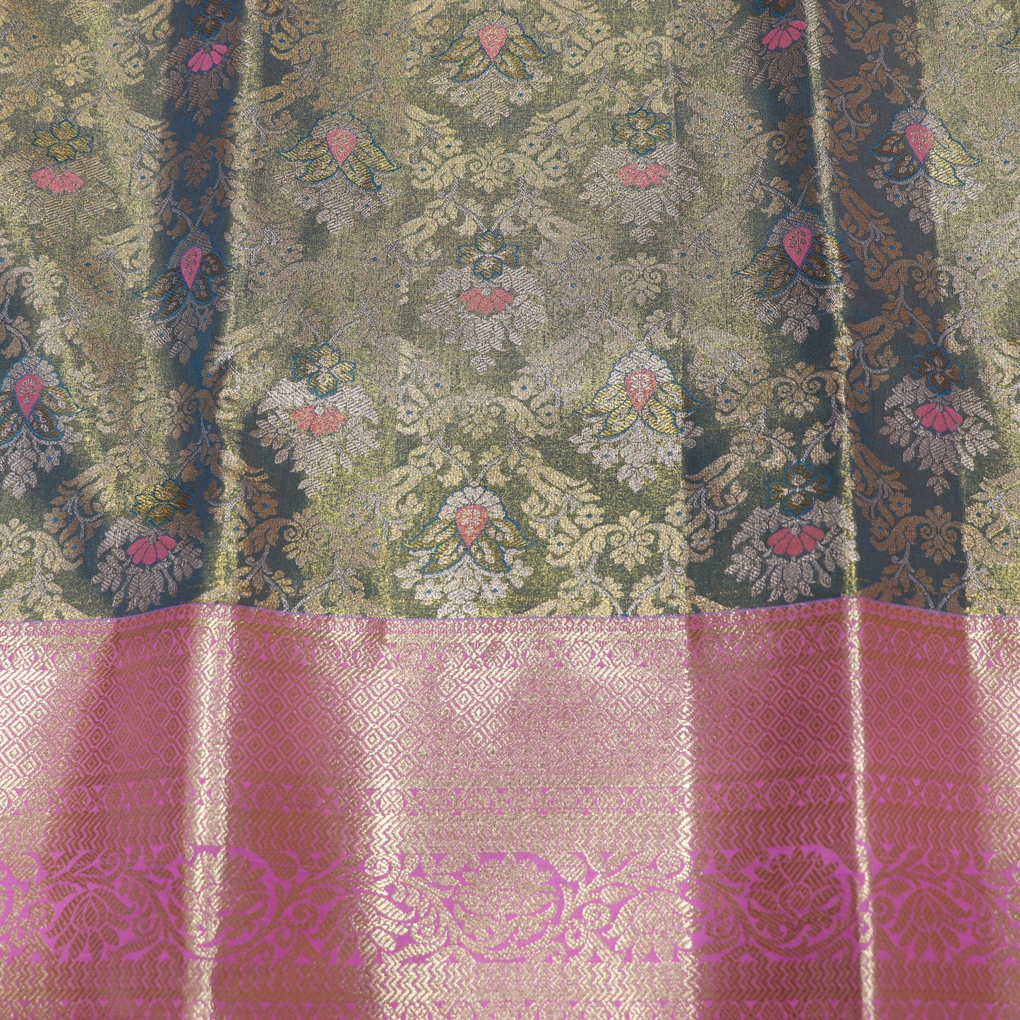 Tissue Saree  Green Colour - Vaishali Silks