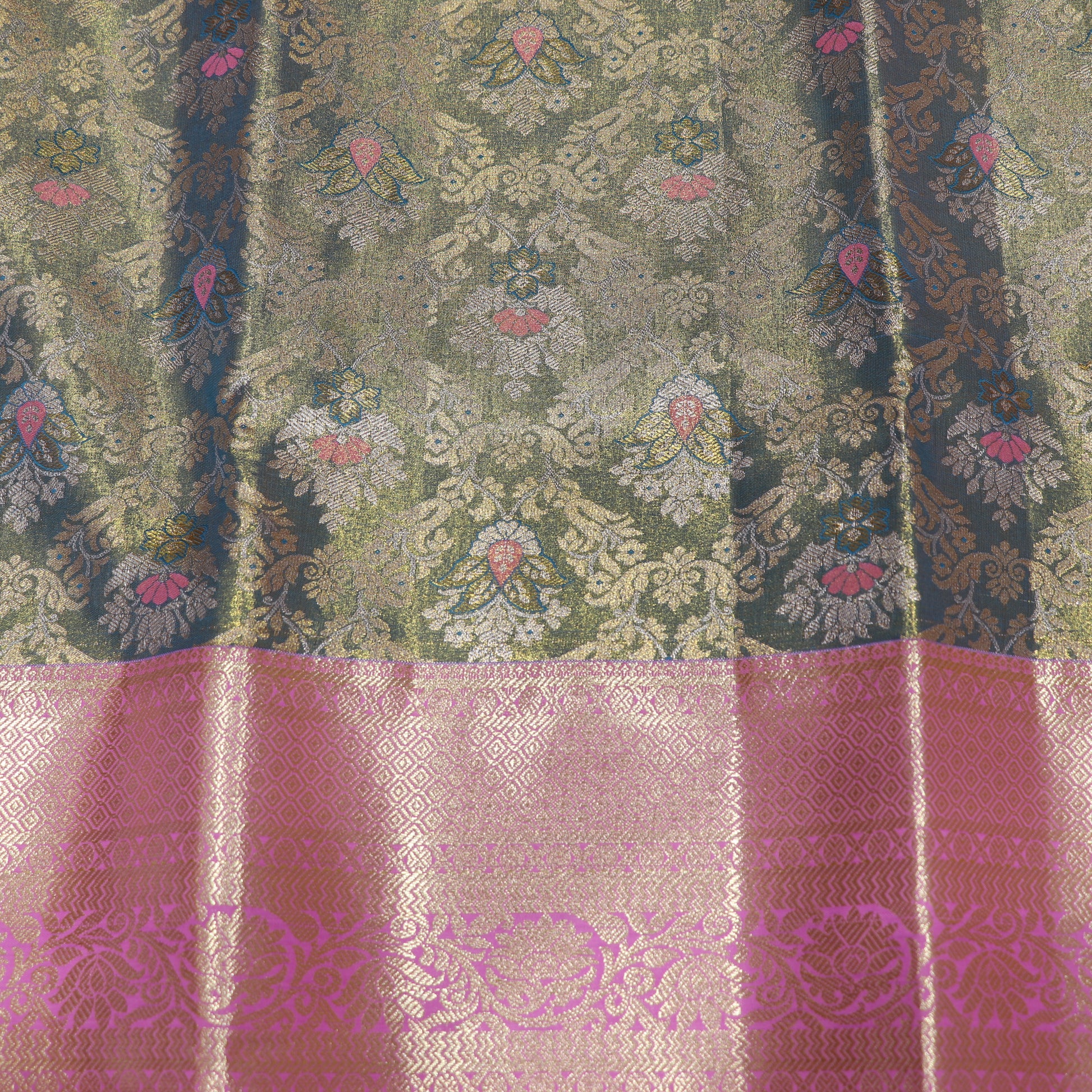 Tissue Saree  Green Colour - Vaishali Silks
