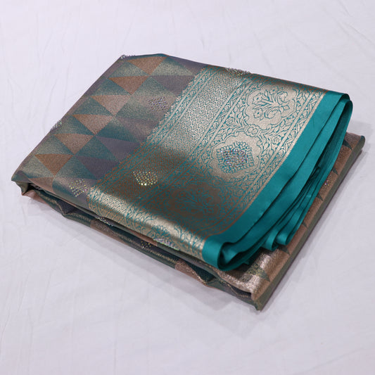Tissues Silk  Saree Blue Colour - Vaishali Silks