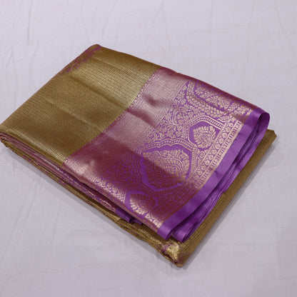 Tissues Silk  Saree  Gold With Pink - Vaishali Silks