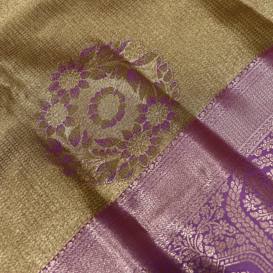 Tissues Silk  Saree  Gold With Pink - Vaishali Silks