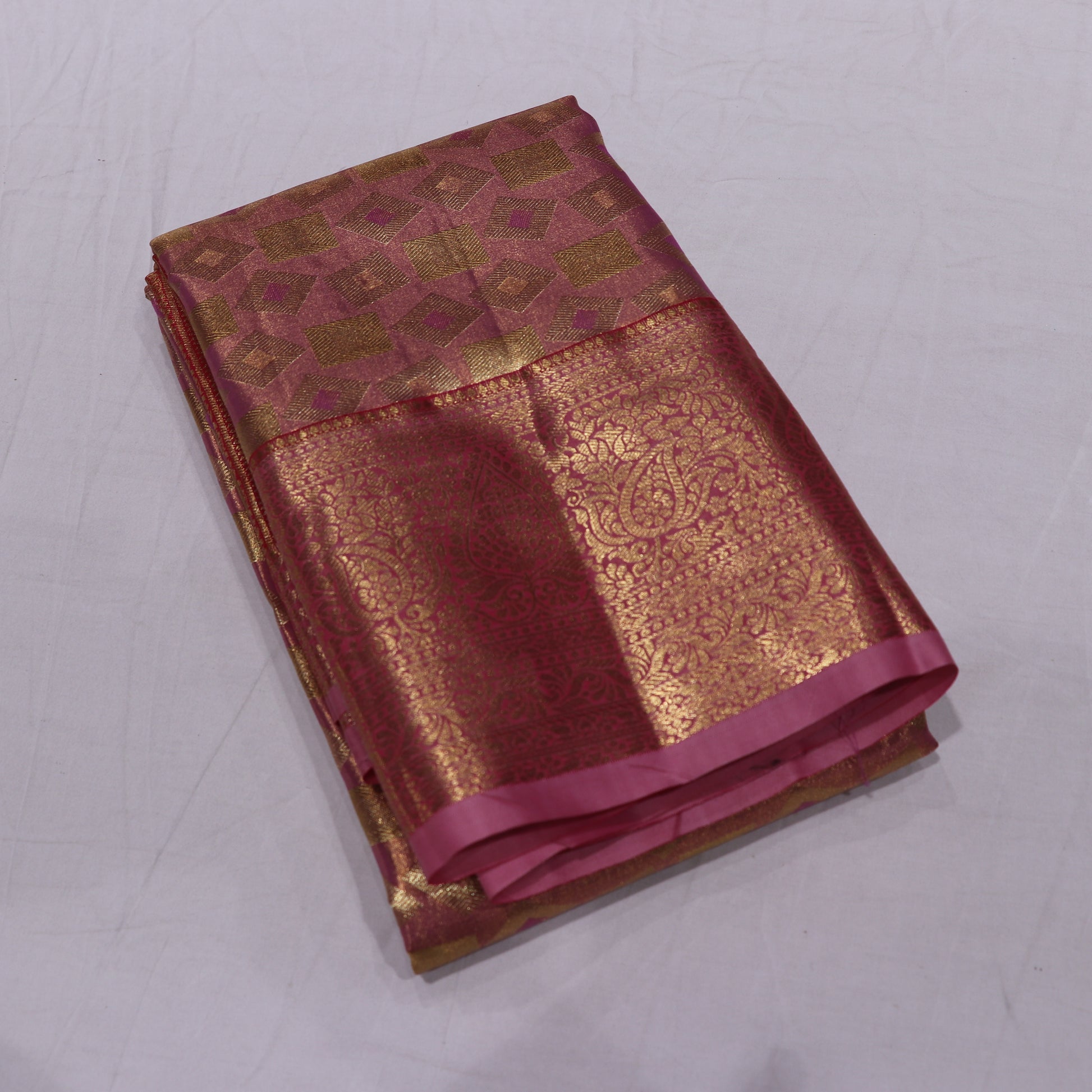 Tissue silk saree pink colour - Vaishali Silks