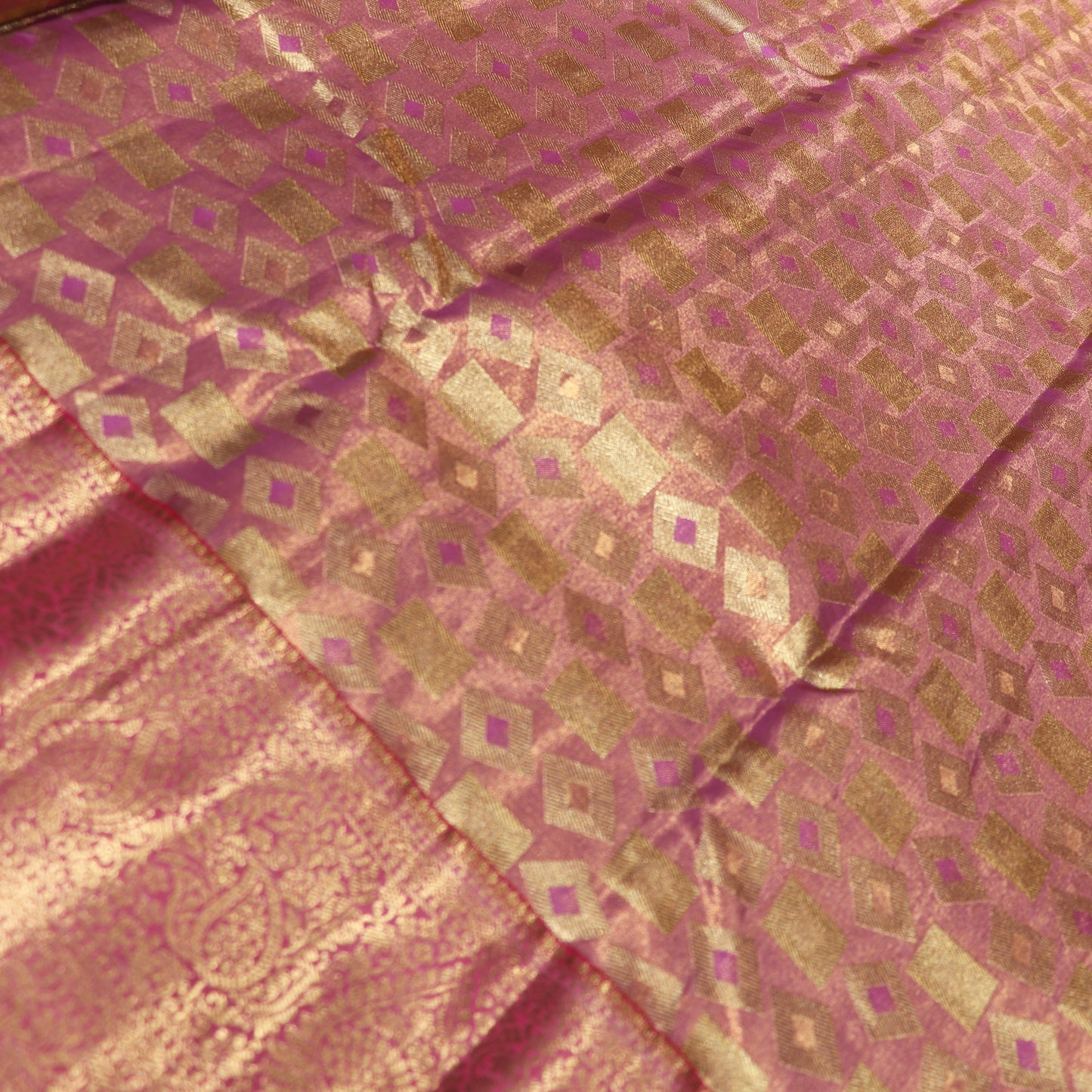 Tissues Silk  Saree Orange With green