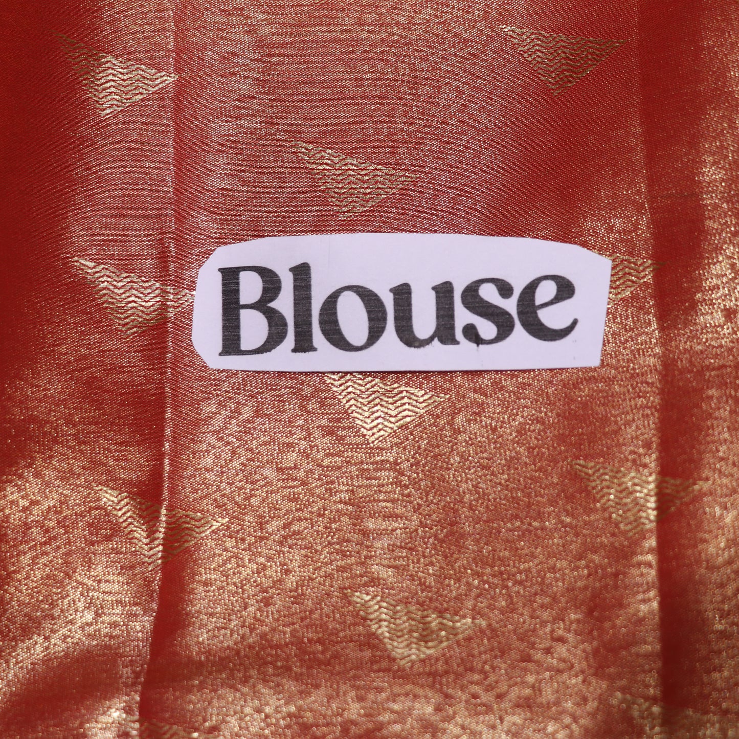Tissue silk saree  Sandal  with  Red - Vaishali Silks