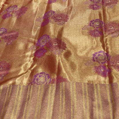 Pure Tissue Saree  Gold with pink - Vaishali Silks