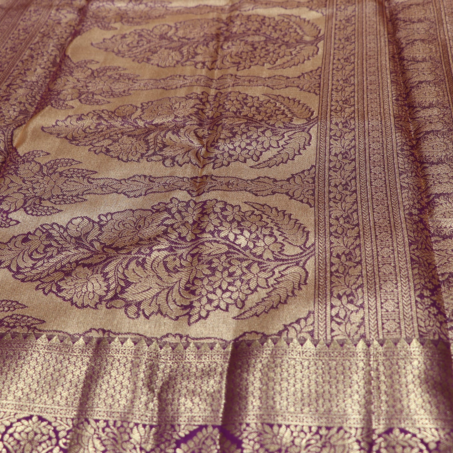 Pure Tissue Saree Gold  with Violte - Vaishali Silks