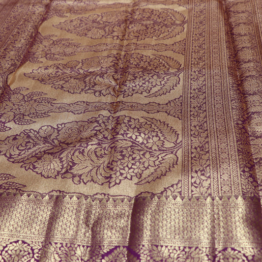 Pure Tissue Saree Gold  with Violte - Vaishali Silks