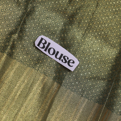 Pure Tissue Saree Gold  with Green - Vaishali Silks
